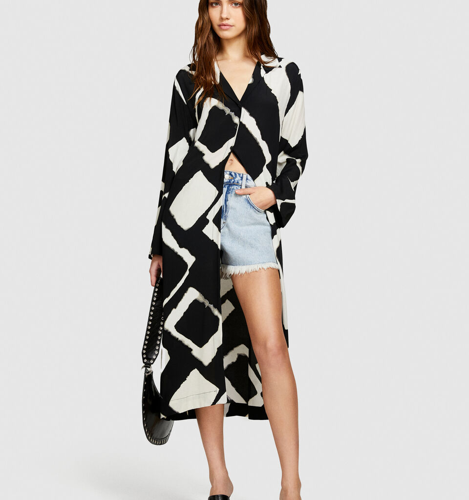 Long printed shirt - women's shirts - Multi-color | Sisley image number 1